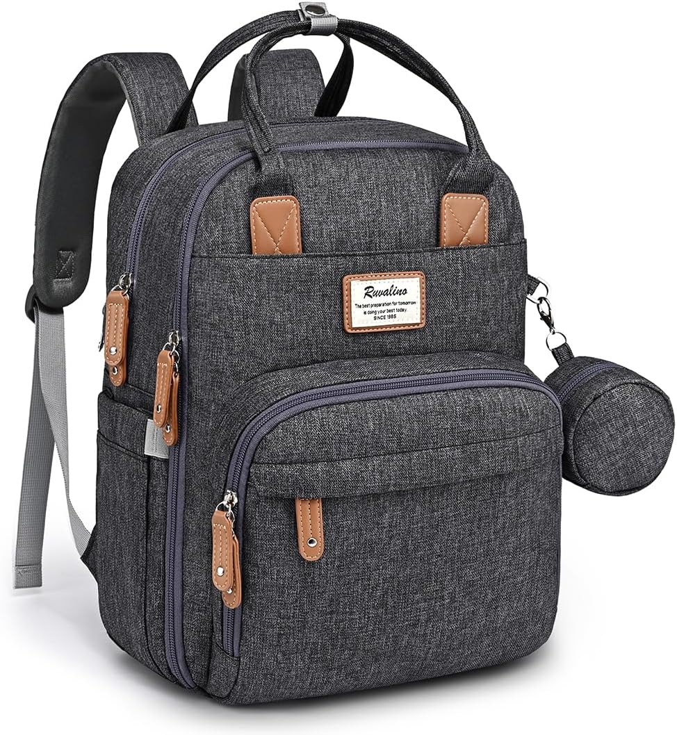 Diaper Bag Backpack, Multifunction Travel Pack Maternity Baby Changing Bags, Large Capacity, Waterproof, Black