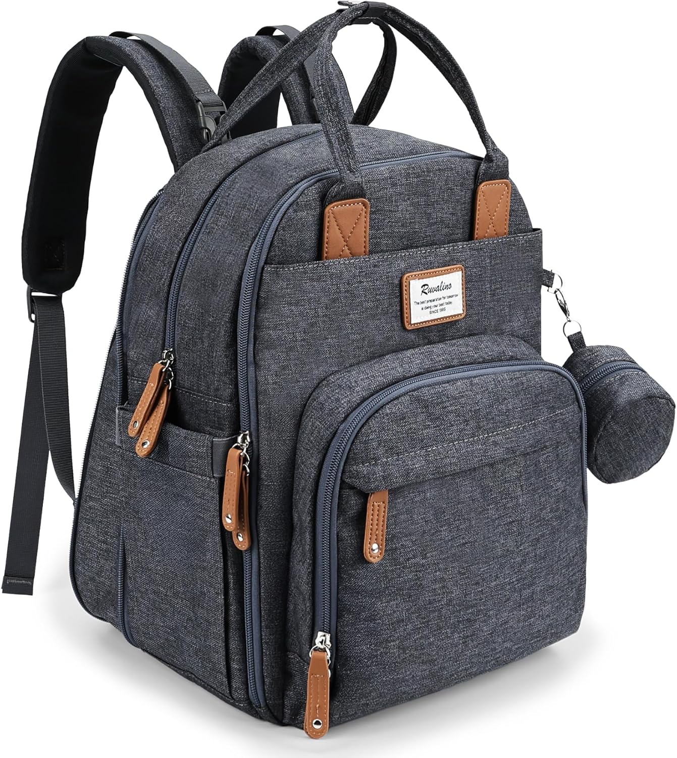 Diaper Bag Backpack, Multifunction Travel Pack Maternity Baby Changing Bags, Large Capacity, Waterproof, Black
