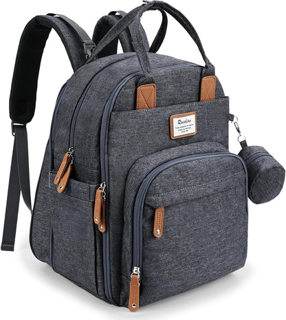 Diaper Bag Backpack, Multifunction Travel Pack Maternity Baby Changing Bags, Large Capacity, Waterproof, Black