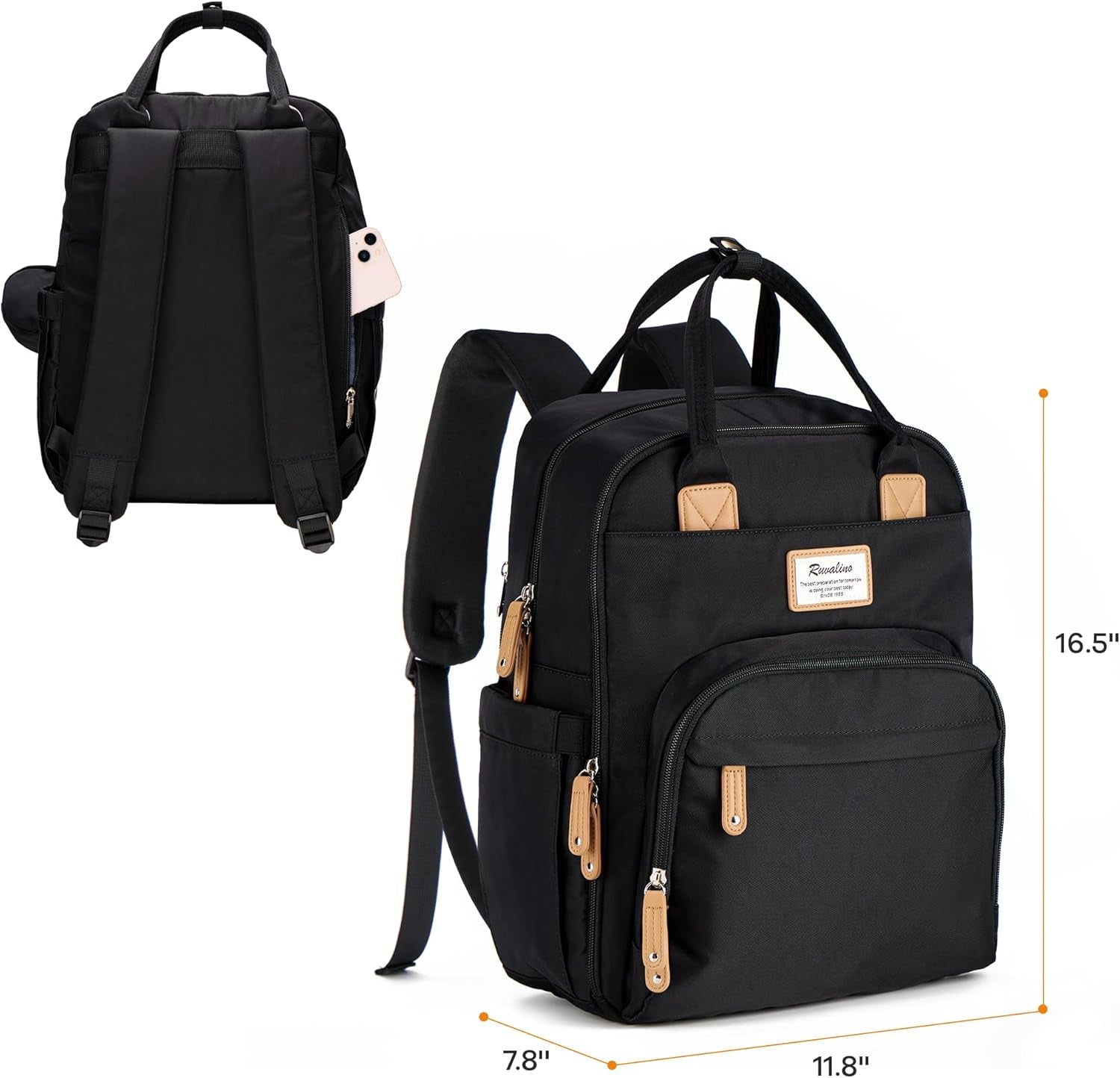 Diaper Bag Backpack, Multifunction Travel Pack Maternity Baby Changing Bags, Large Capacity, Waterproof, Black