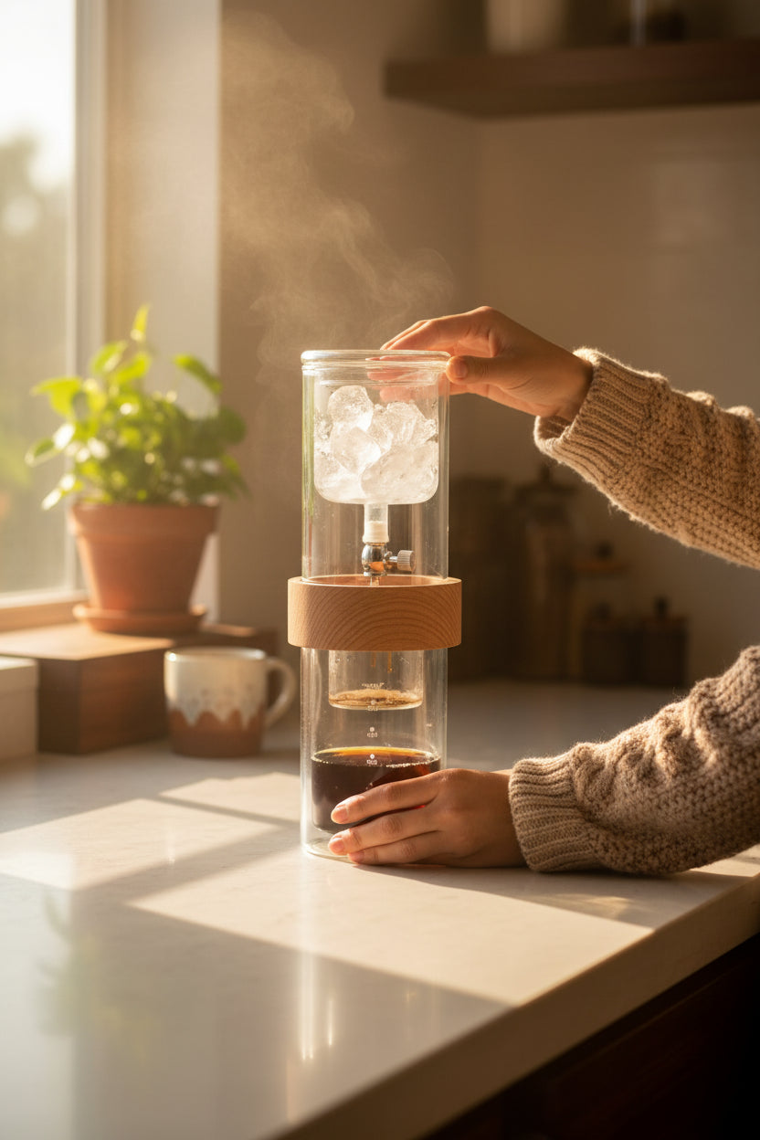 Glass Cold Brew Coffee Maker Glass Coffee Set Double Ice Drop Coffee Maker Hand Brew Coffee Maker Coffee Tools