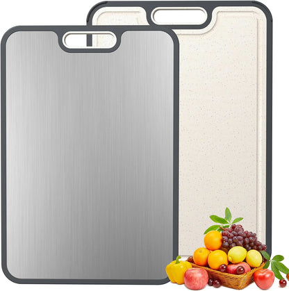 Kitchen Cutting Board Double Sided Titanium Cutting Boards for Double Sided Food Grade Pure Titanium Wheat Straw PP Hot