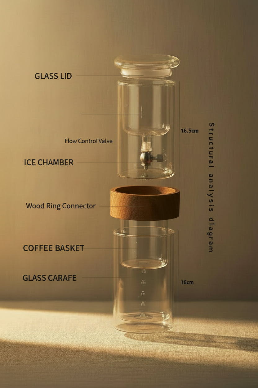 Glass Cold Brew Coffee Maker Glass Coffee Set Double Ice Drop Coffee Maker Hand Brew Coffee Maker Coffee Tools