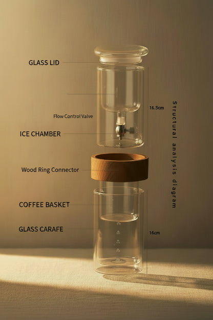 Glass Cold Brew Coffee Maker Glass Coffee Set Double Ice Drop Coffee Maker Hand Brew Coffee Maker Coffee Tools