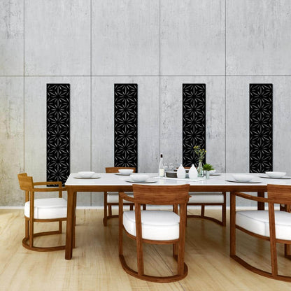 Stars 16 In. X 72 In. Galvanized Black Steel Decorative Screen Panel Wall and Fence Extension Privacy Panel